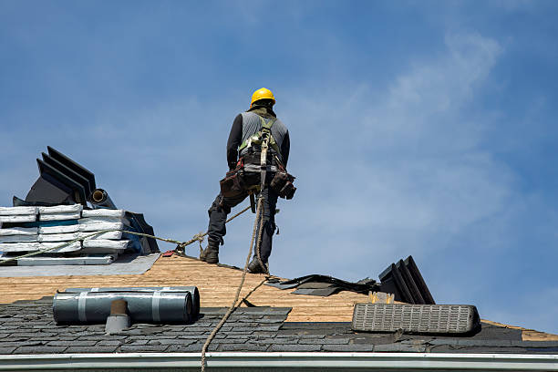 Professional Gutter Installation technician working in Woodville, MS